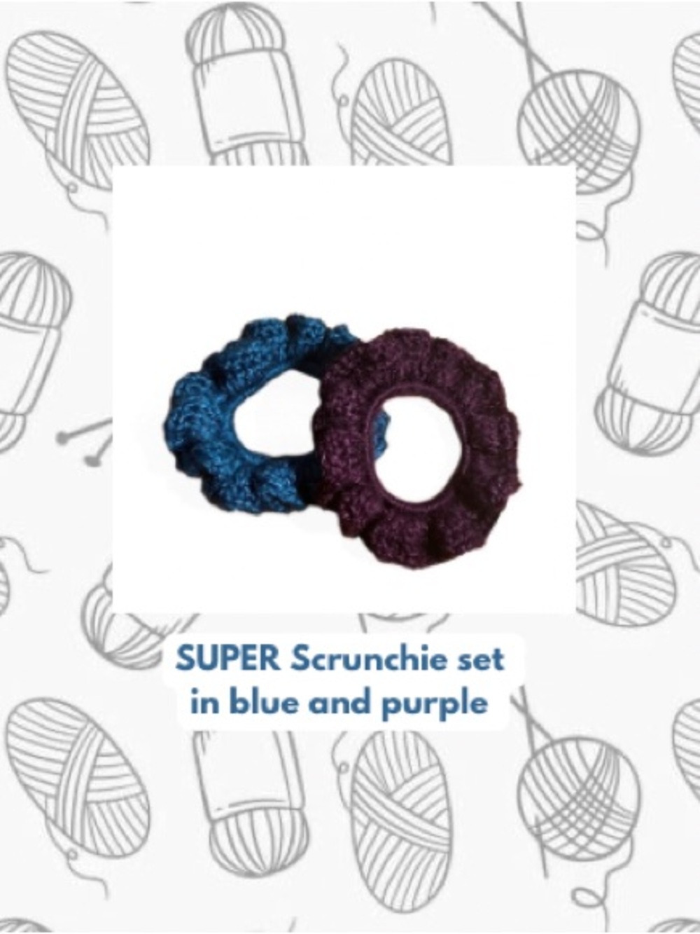 Daisymaeshop SUPER scrunchie set. In purple and blue . Handmade by me!
